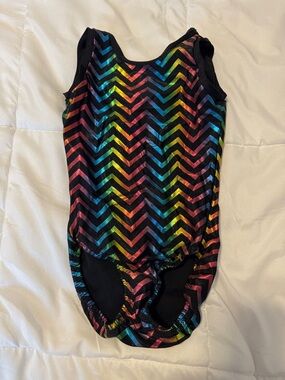 Rainbow Chevron Gymnastics Leotard - Multicolor